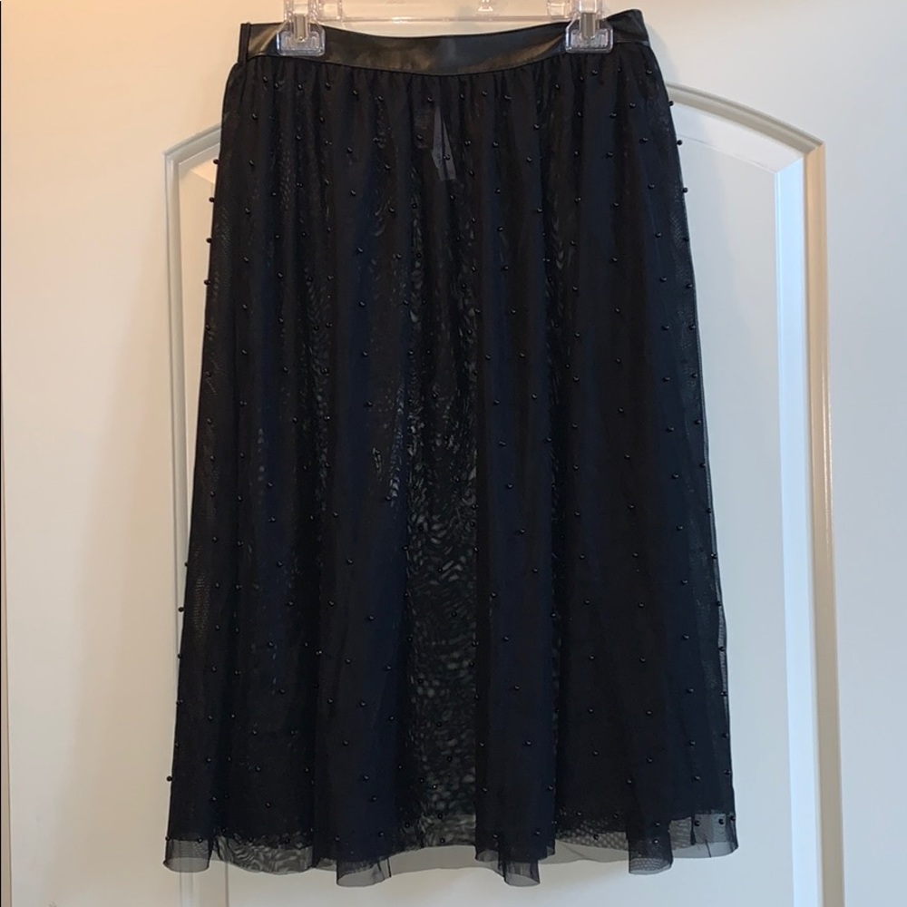 Victoria secret sheer black beaded skirt